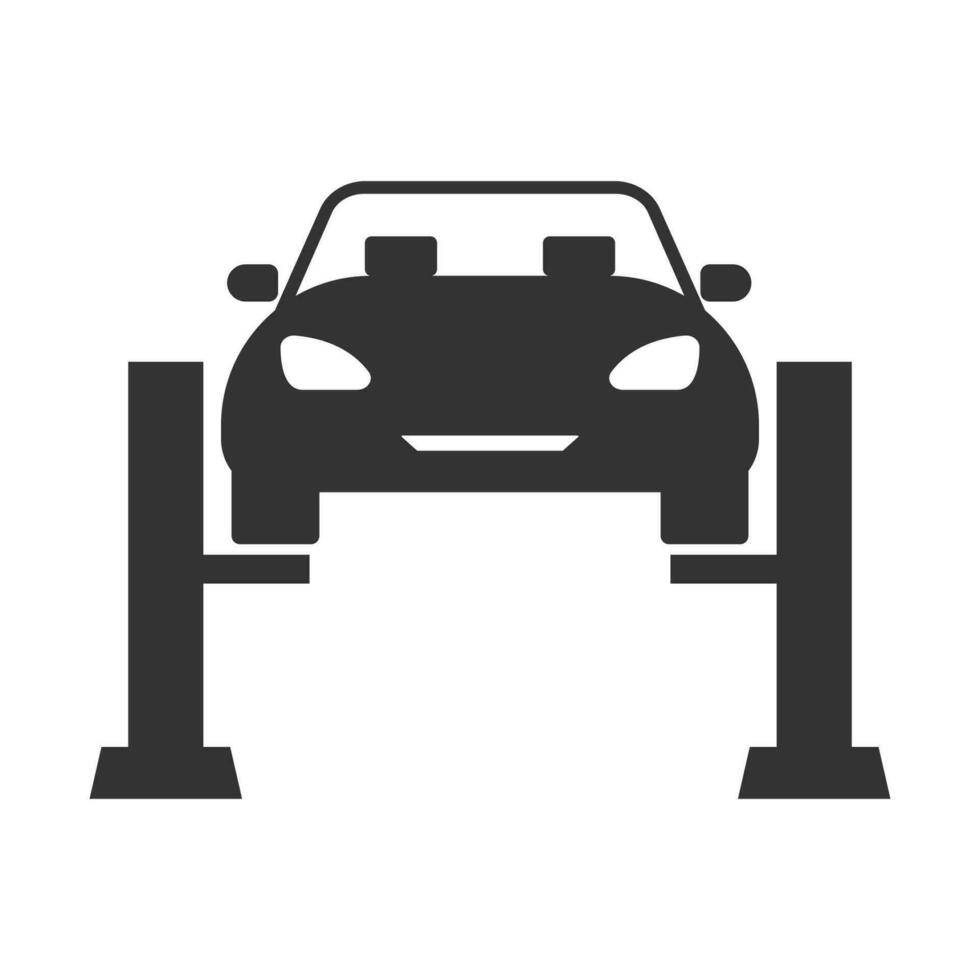 Vector illustration of car hydraulics icon in dark color and white background