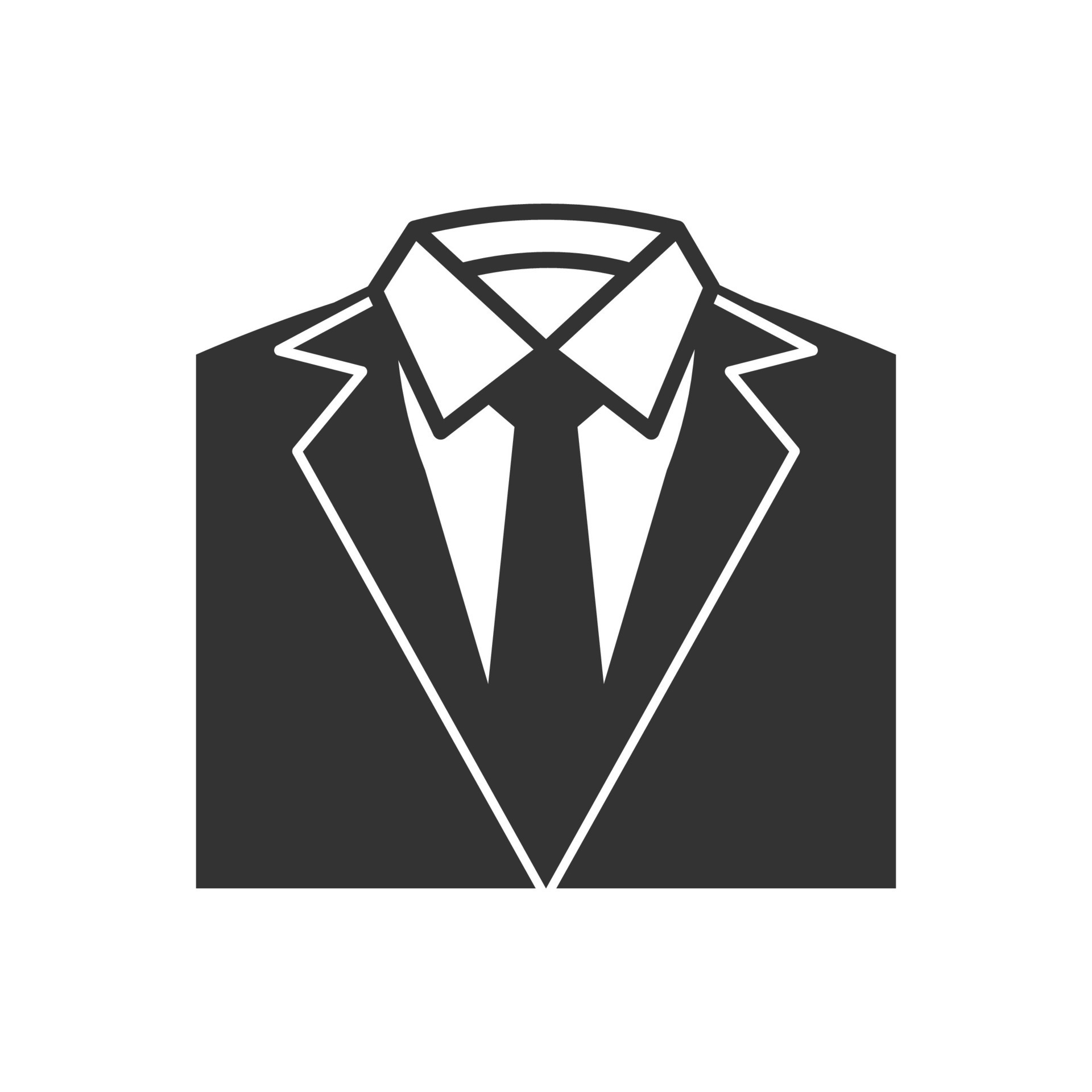 Vector illustration of suit icon in dark color and white background ...