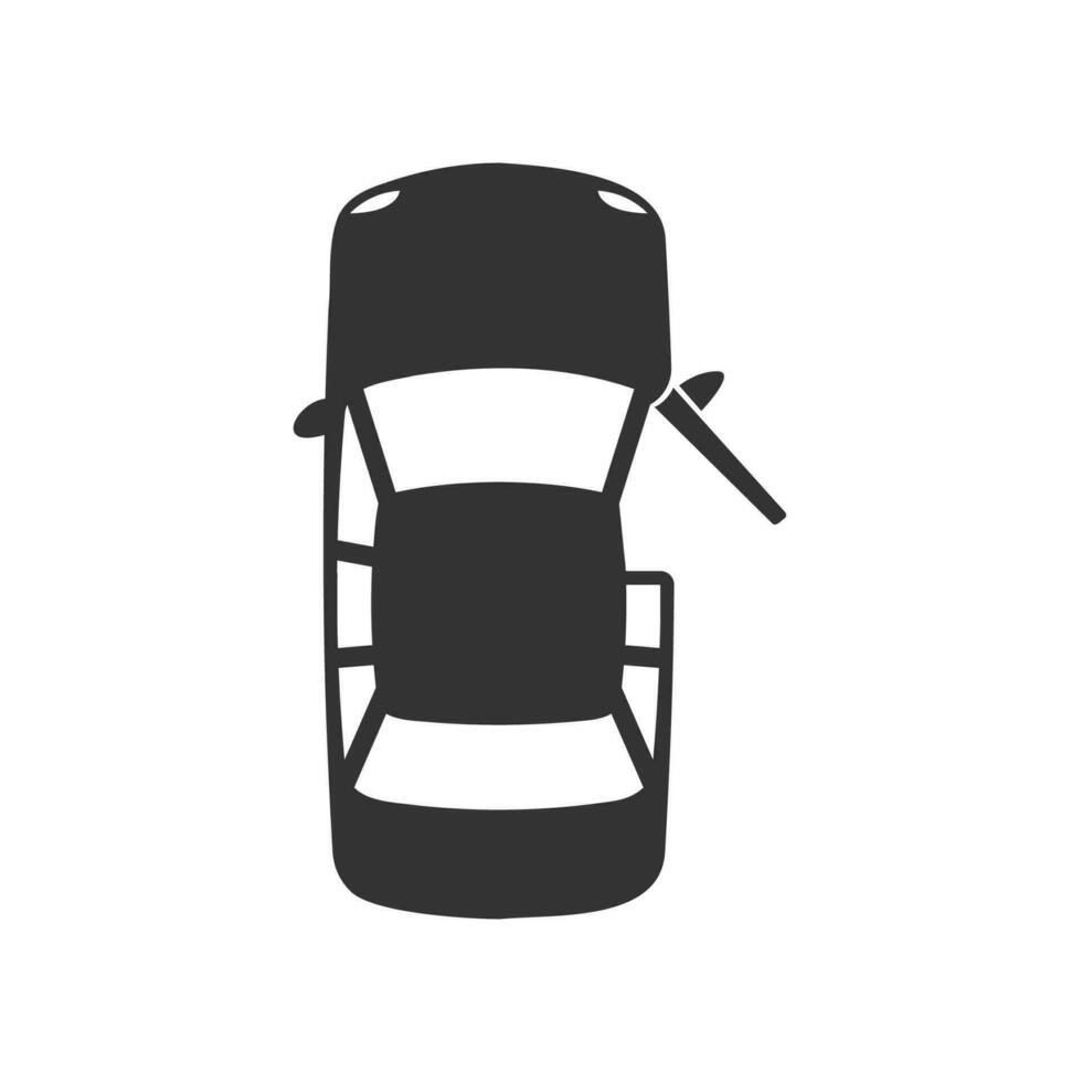 Vector illustration of the car door opens icon in dark color and white background