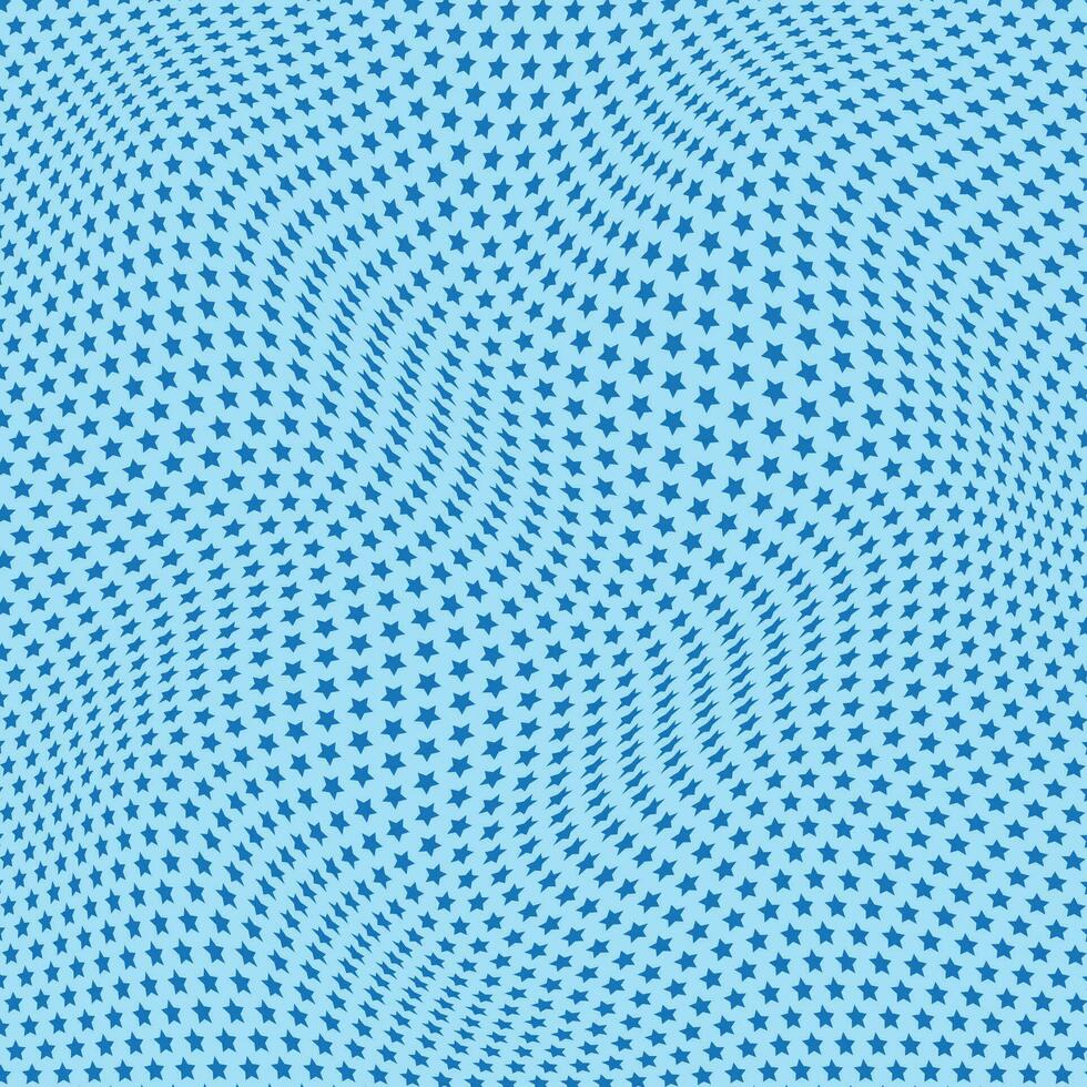 abstract blue star wave pattern with blue background vector