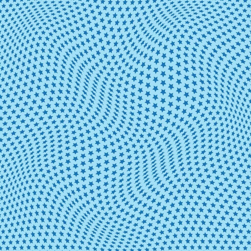 abstract blue star wave pattern with blue background vector