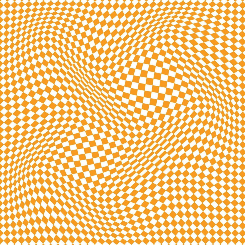 abstract orange square dot wavy check pattern art vector