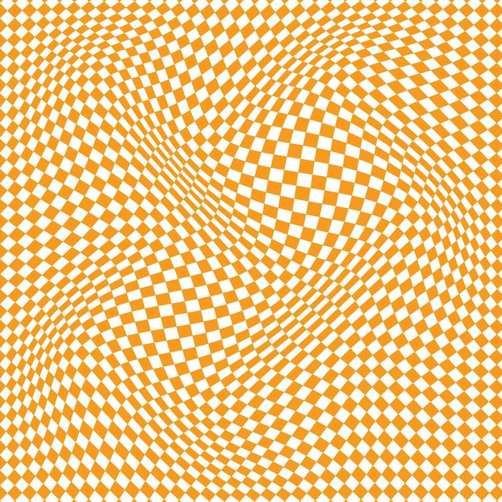 abstract orange square dot wavy check pattern art vector