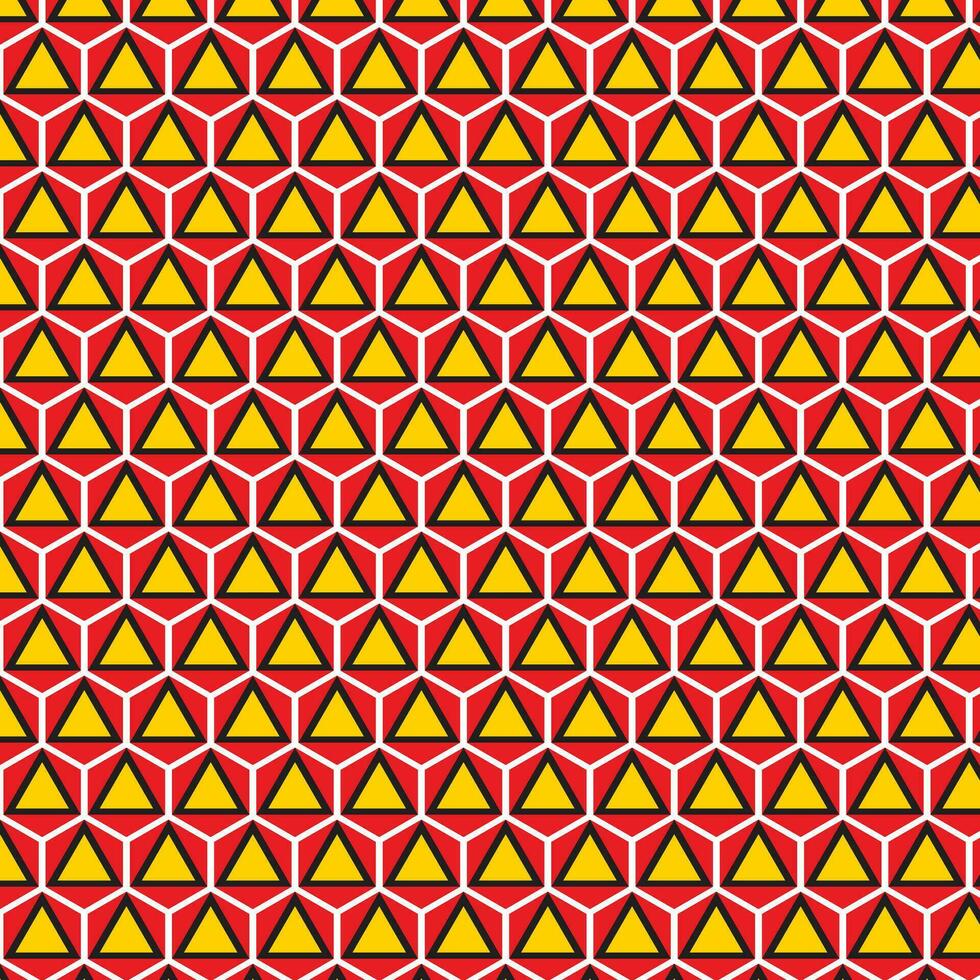 abstract geometric black red yellow repeat triangle pattern vector