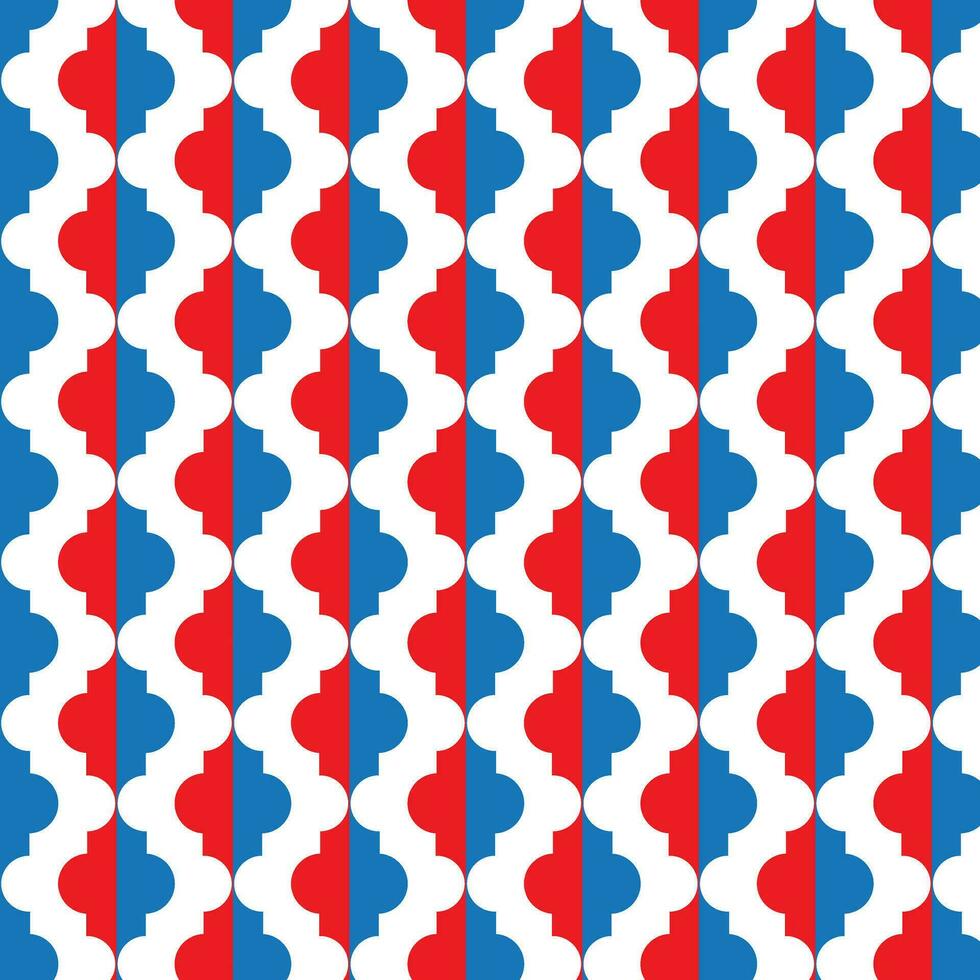 abstract geometric red blue repeat arabic pattern vector