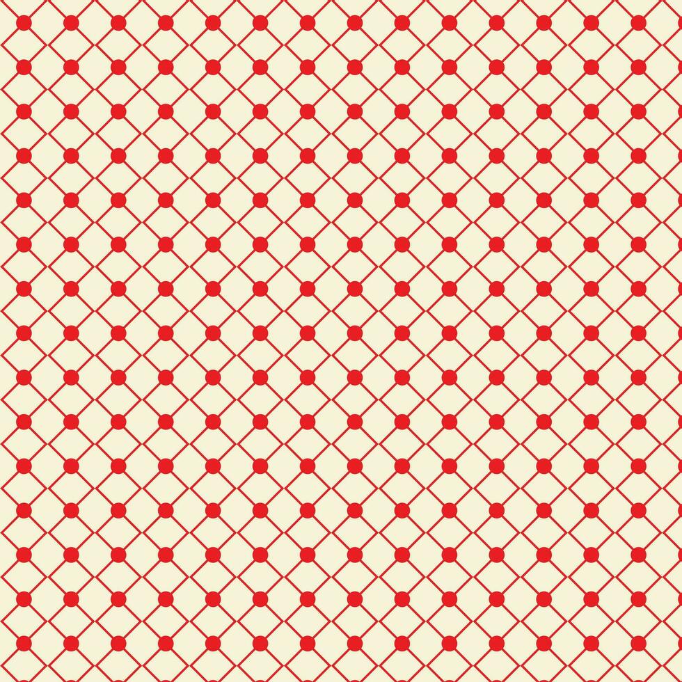 abstract geometric red cross and dot repeat pattern vector