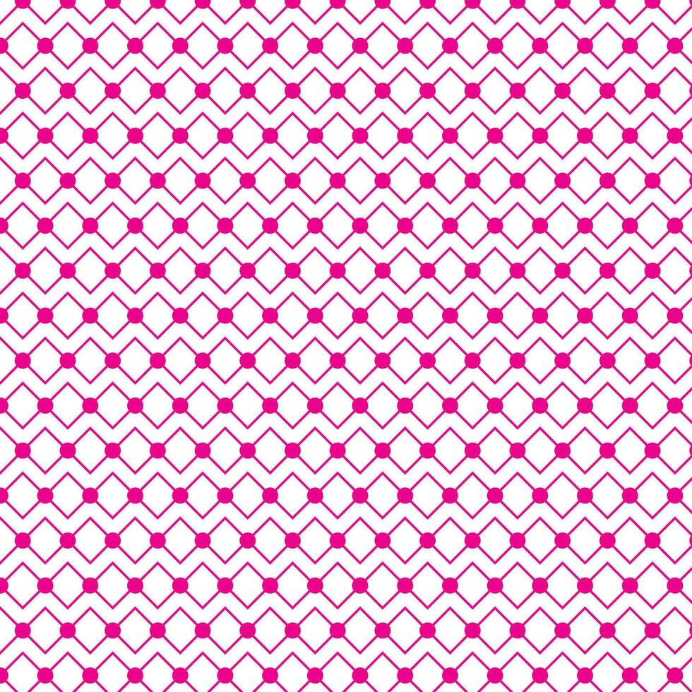 abstract geometric pink cross and dot repeat pattern vector