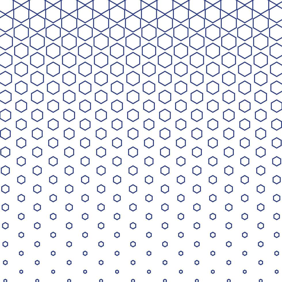 abstract geometric blue hexagon stroke halftone pattern perfect for background, wallpaper vector