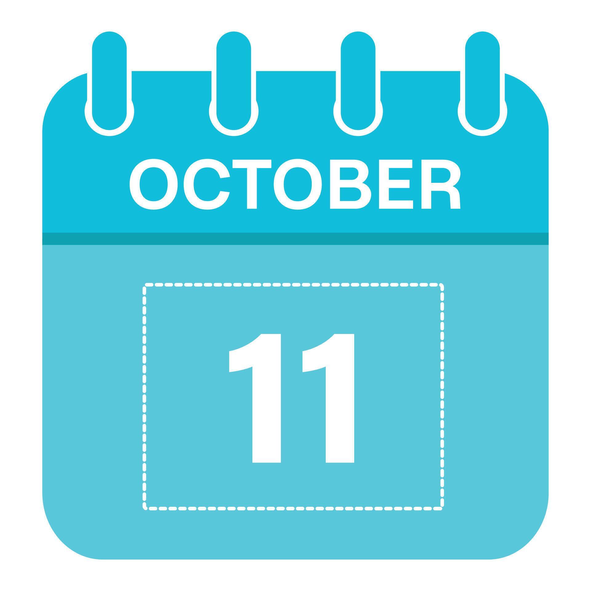 October 11 Calendar Daily Icon, Day, Date, Month 26697075 Vector Art at Vecteezy