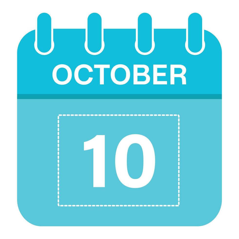 October 10 Calendar Daily Icon, Day, Date, Month 26697083 Vector Art at 