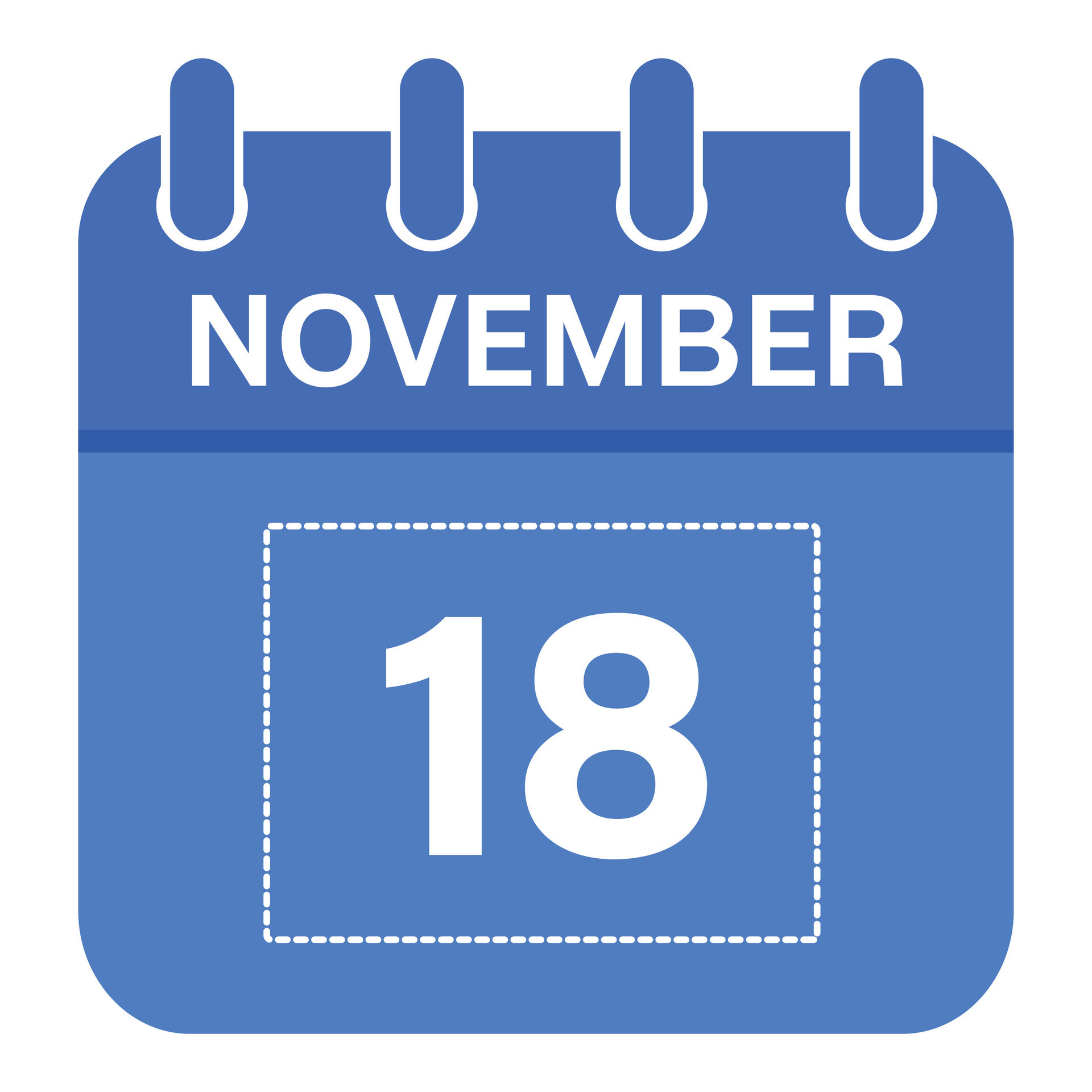 November 18 Calendar Daily Icon, Day, Date, Month 26697084 Vector Art