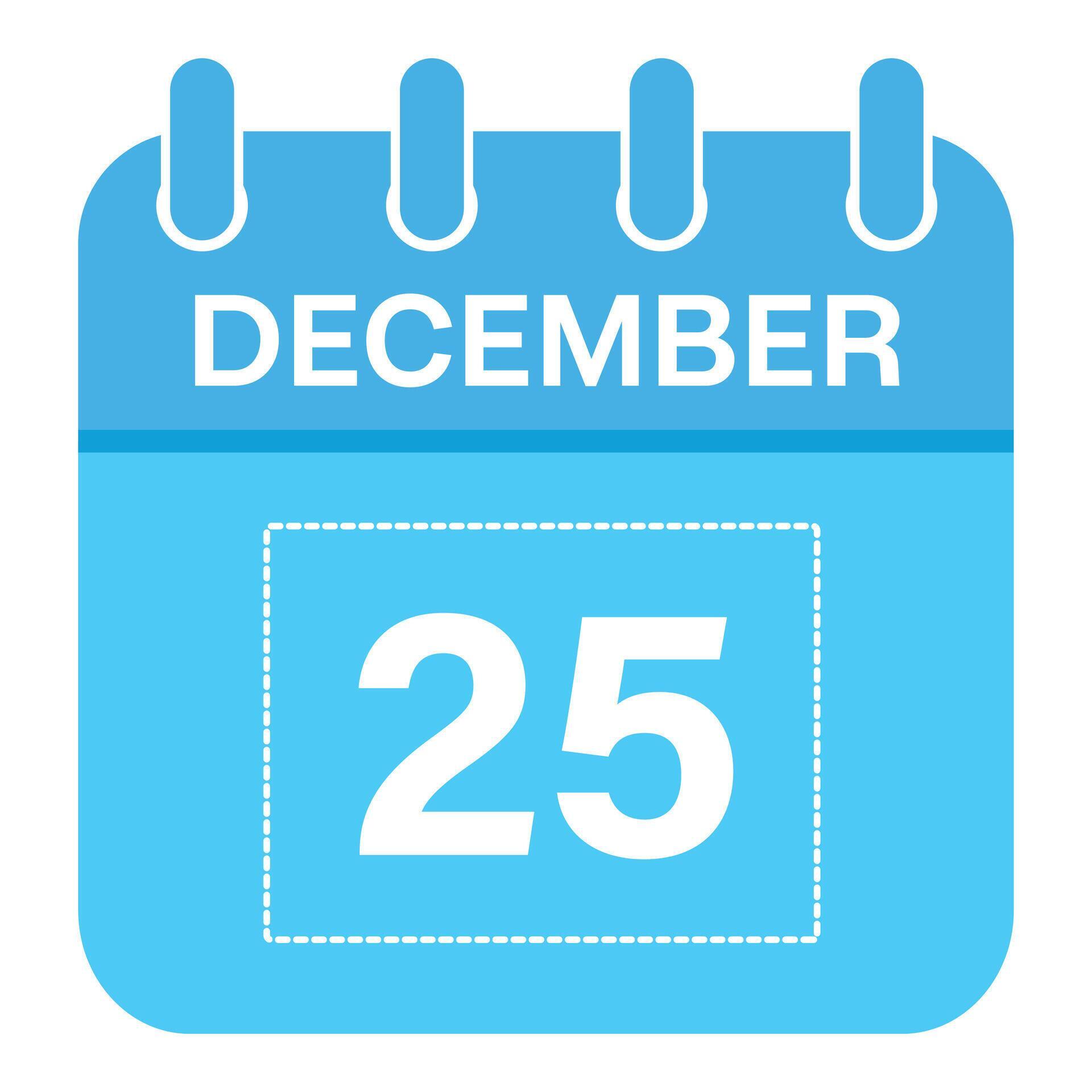 December 25 Calendar Daily Icon, Day, Date, Month 26697119 Vector Art