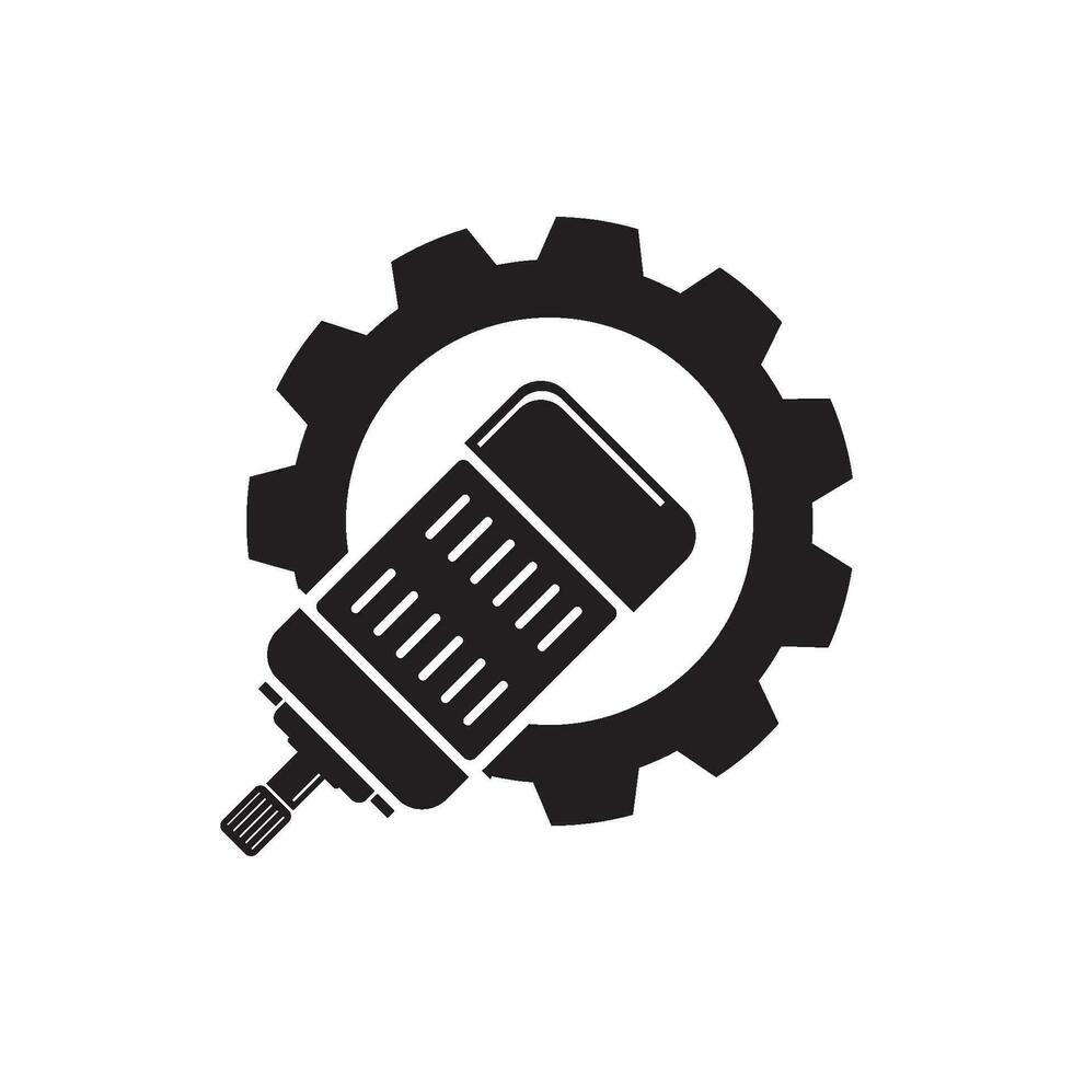 eléctrico motor icono vector ilustración logo diseño.