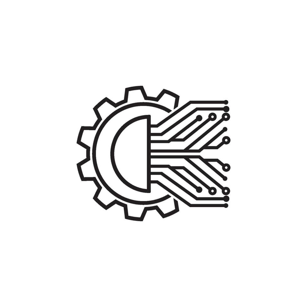 Circuit vector illustration design template