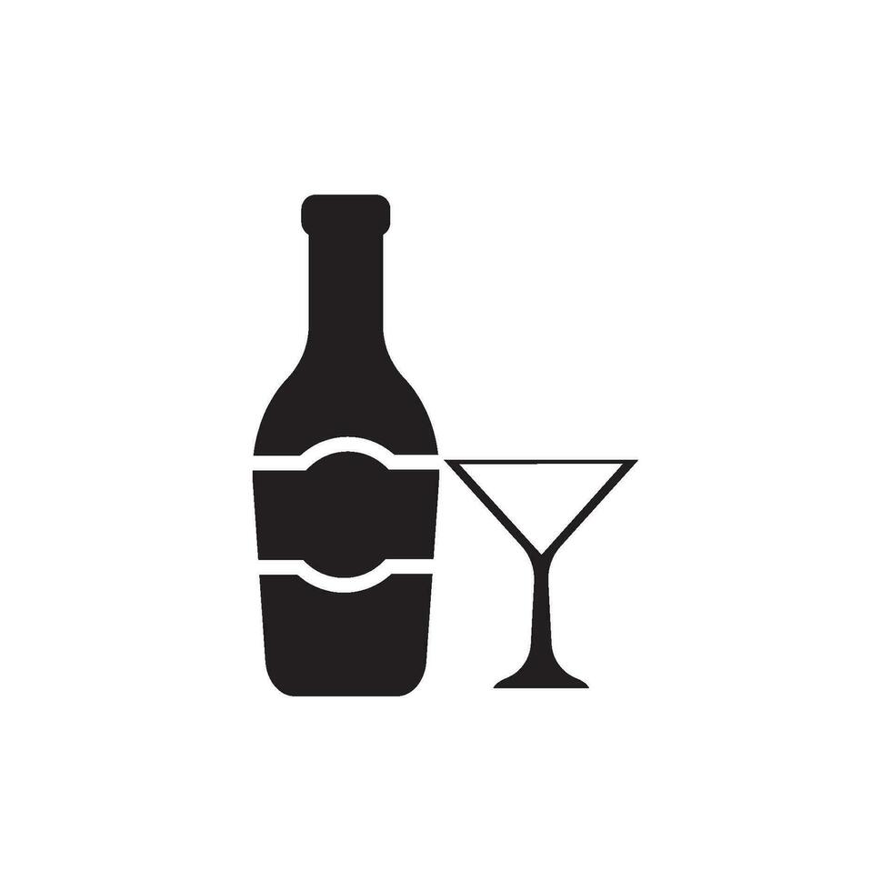 plantilla de ilustración de vector de icono de copa de vino