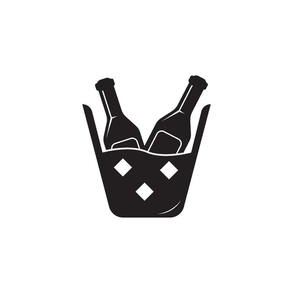 plantilla de ilustración de vector de icono de copa de vino