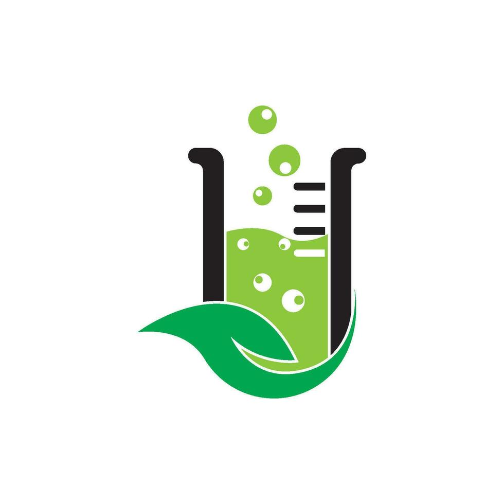 eco verde laboratorio logo vector icono ilustración diseño