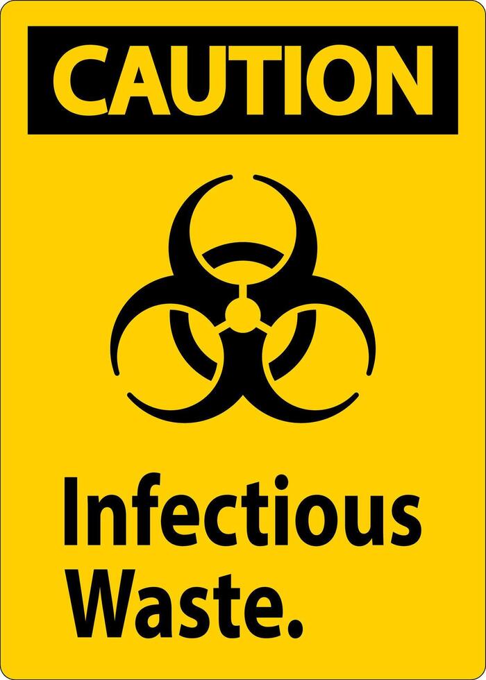 Caution Label Infectious Waste Sign vector