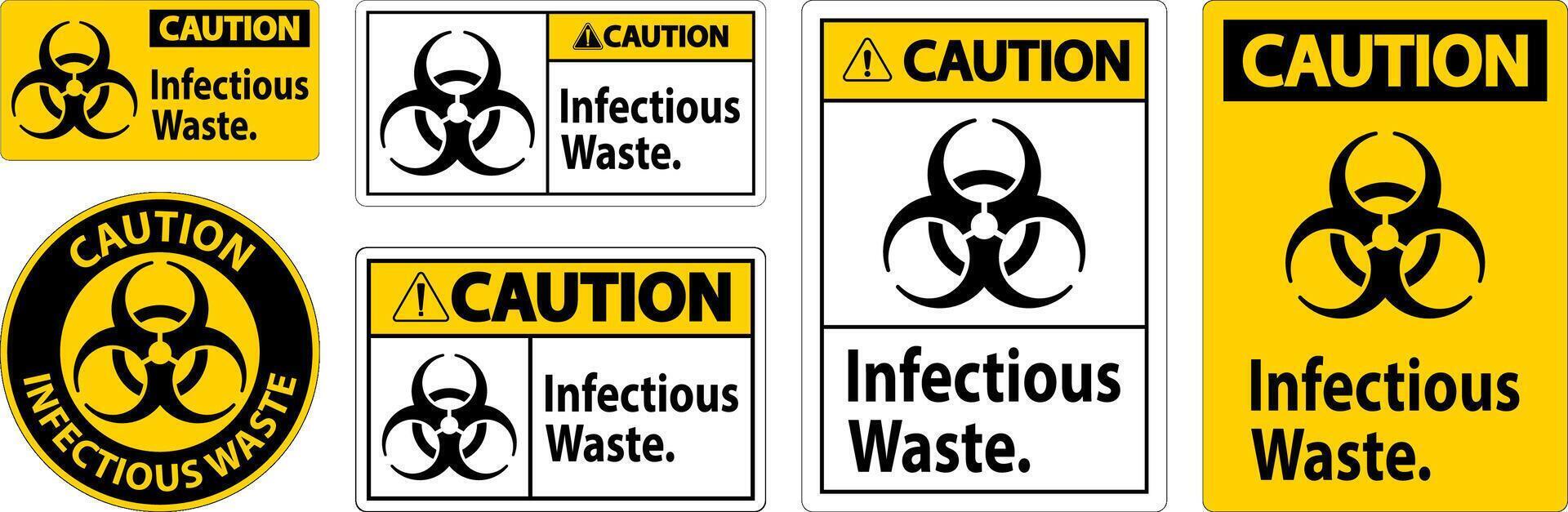 Caution Label Infectious Waste Sign vector