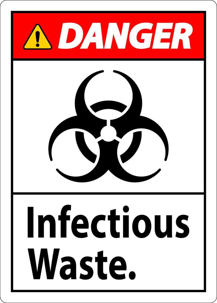 Danger Label Infectious Waste Sign vector