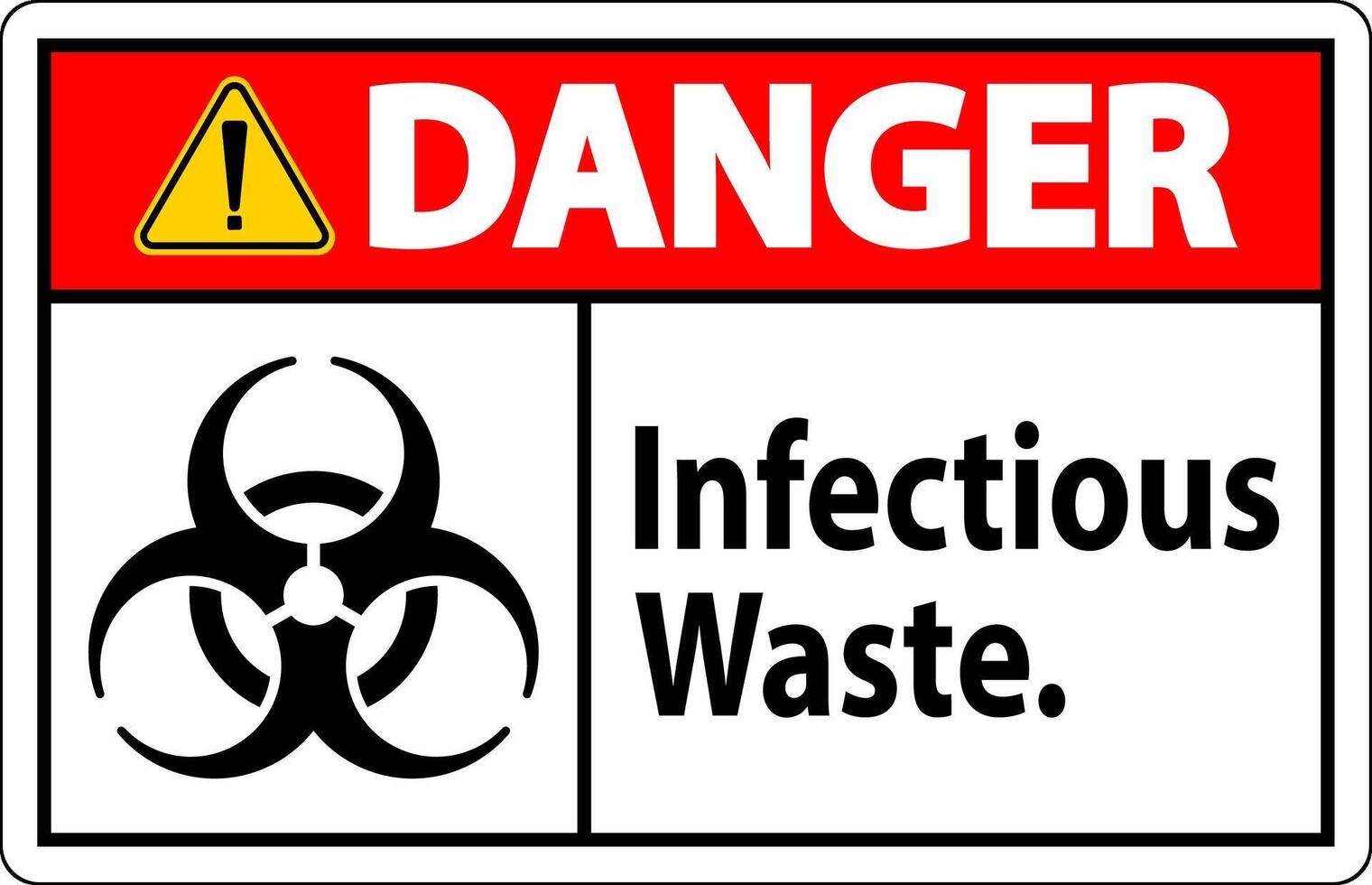 Danger Label Infectious Waste Sign vector