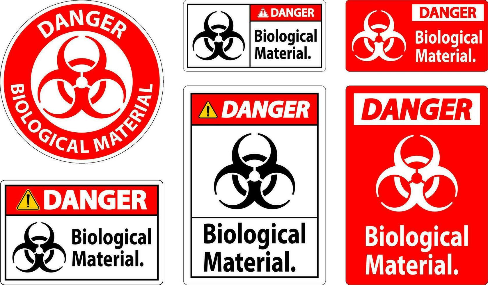 Danger Label Biological Material Sign vector