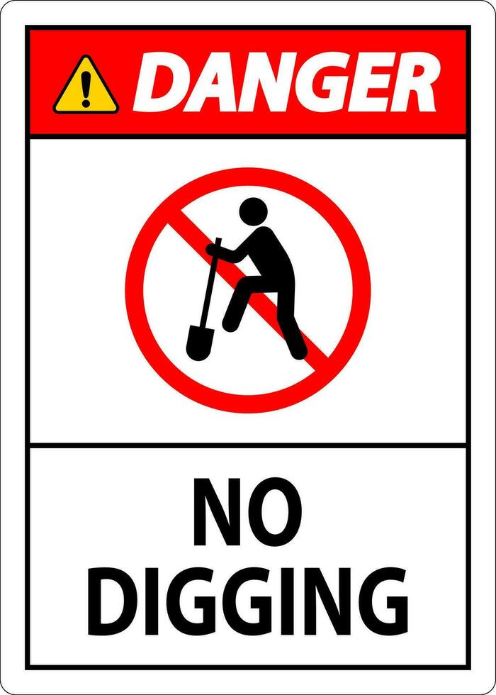 Danger Sign, No Digging Sign vector