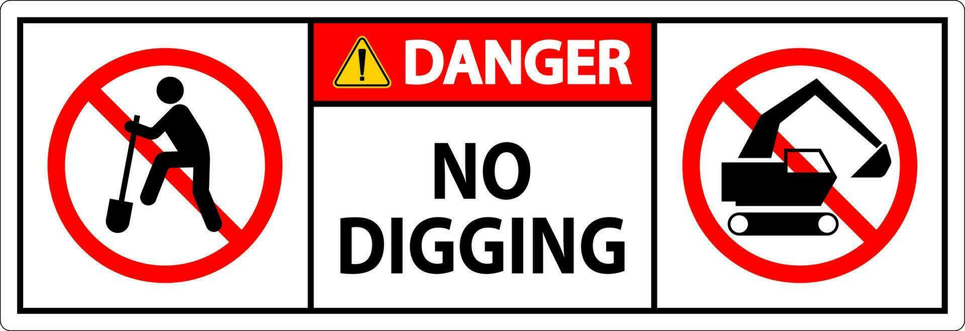 Danger Sign, No Digging Sign vector