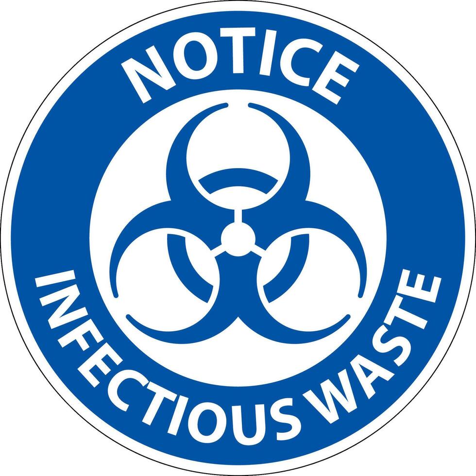 Notice Label Infectious Waste Sign vector