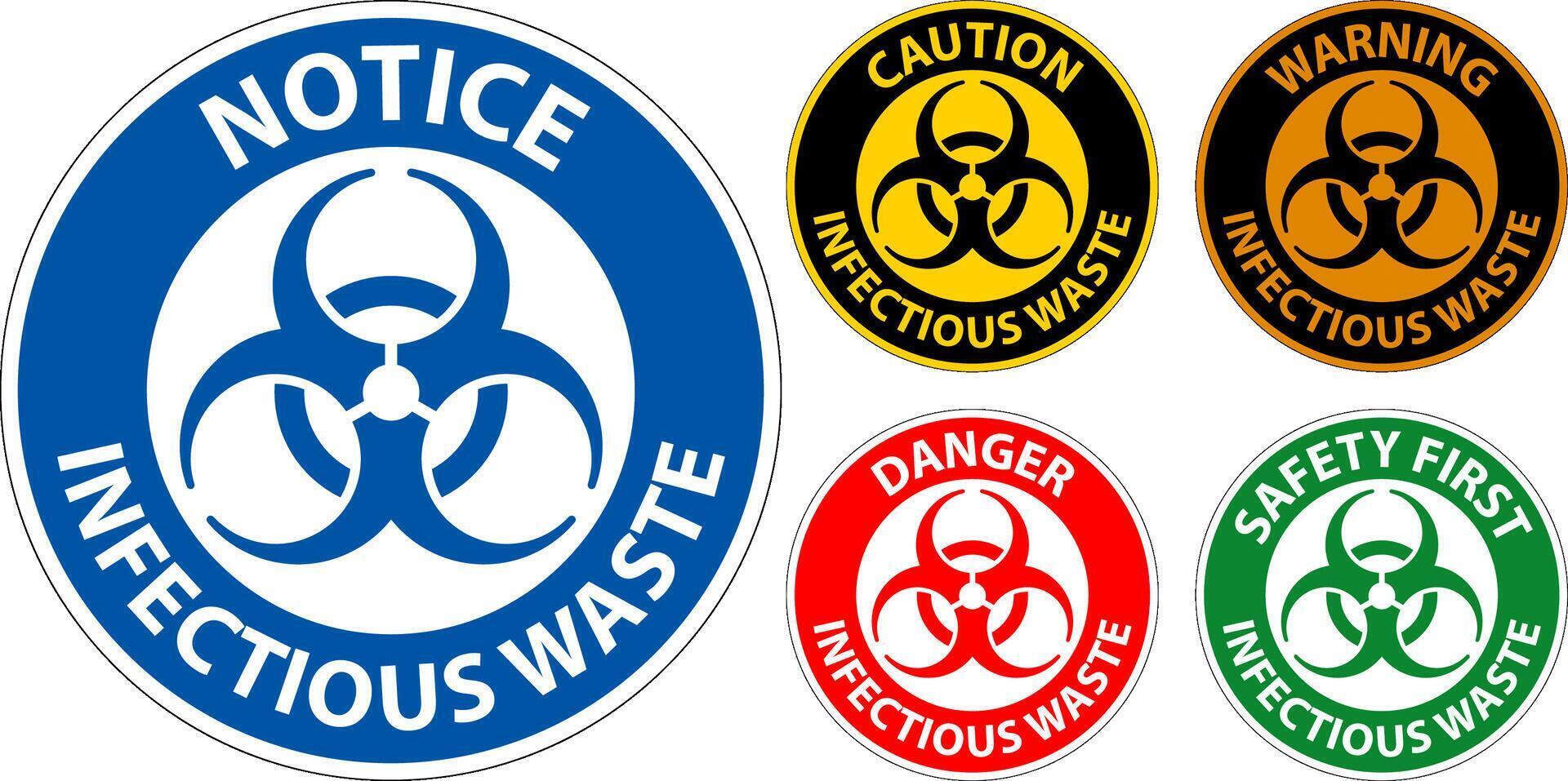 Warning Label Infectious Waste Sign vector