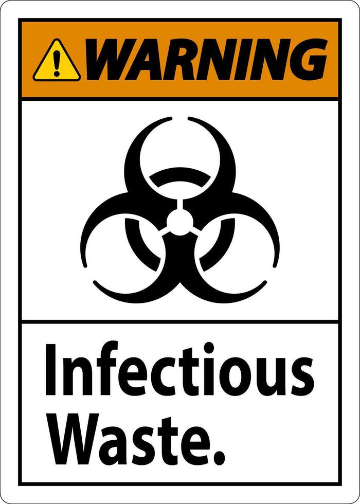 Warning Label Infectious Waste Sign vector