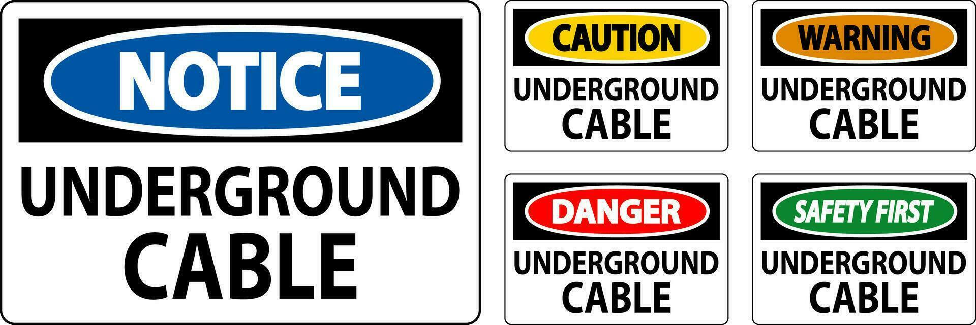 Warning Sign, Underground Cable vector