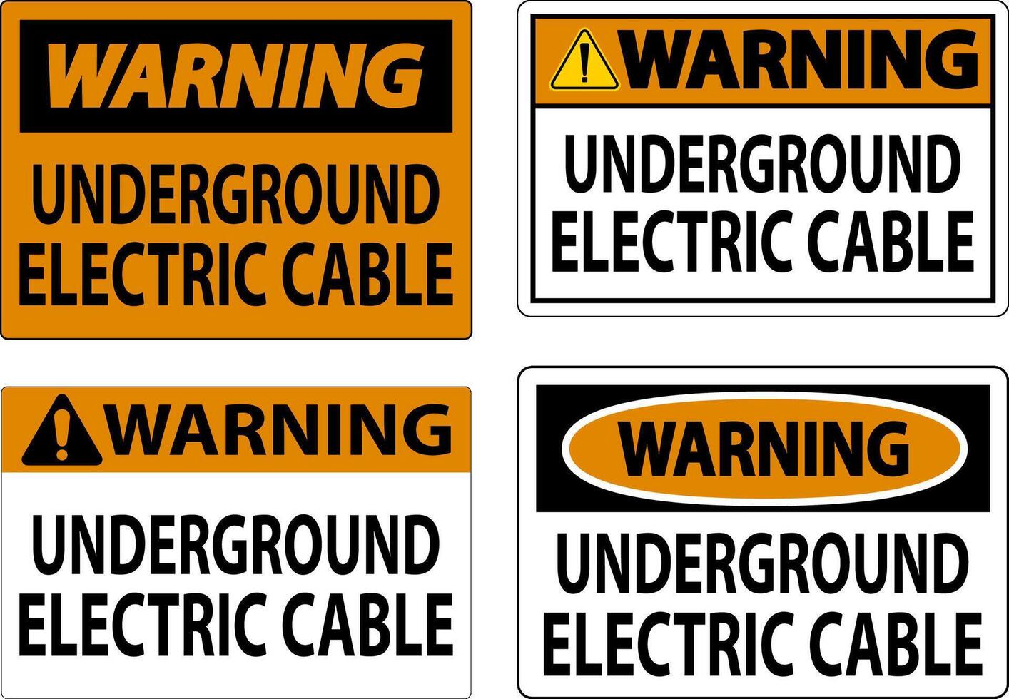 advertencia firmar, subterráneo eléctrico cable vector