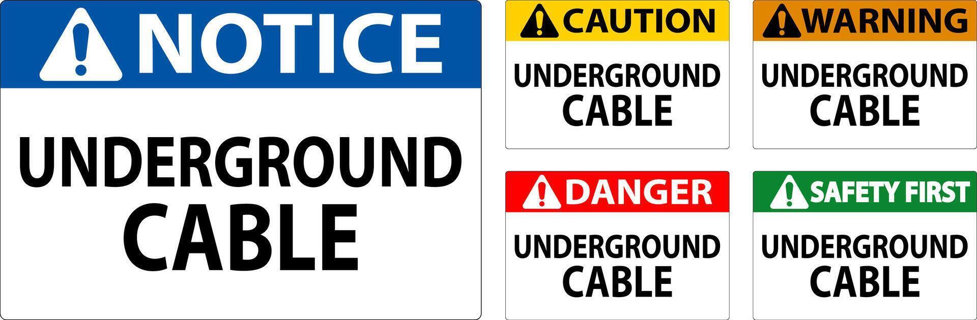 Warning Sign, Underground Cable vector