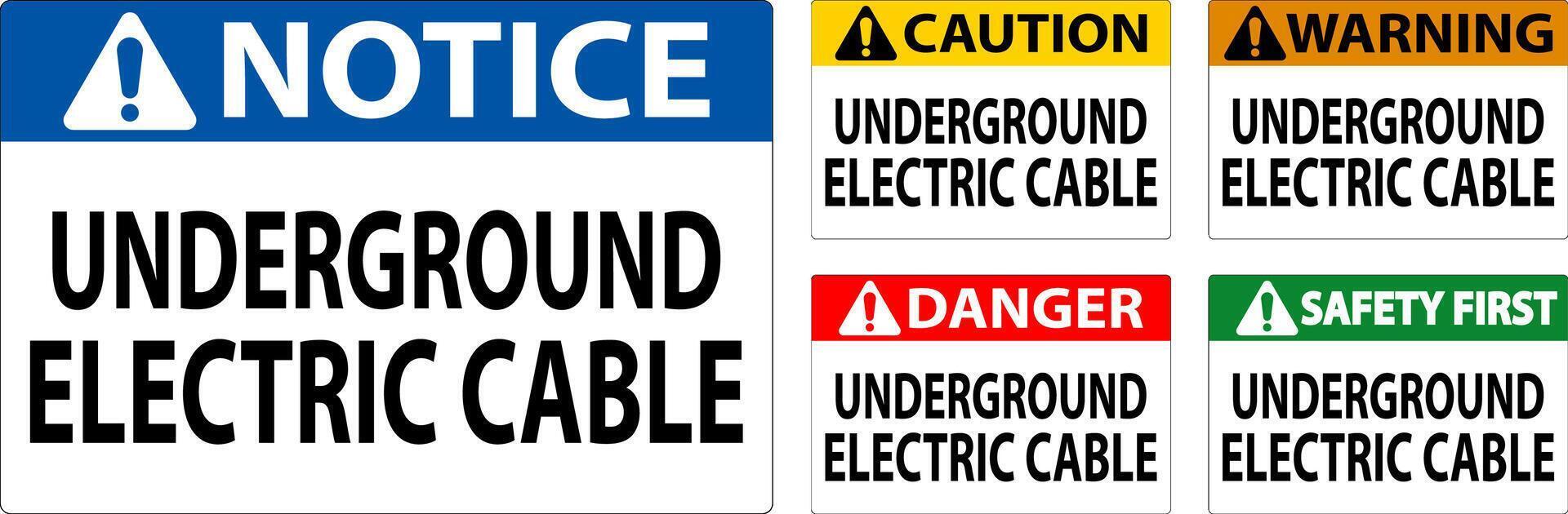 Caution Sign, Underground Electric Cable vector