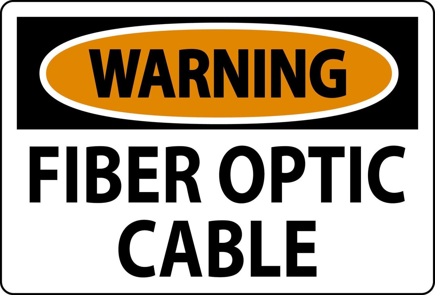 Warning Sign, Fiber Optic Cable Sign vector