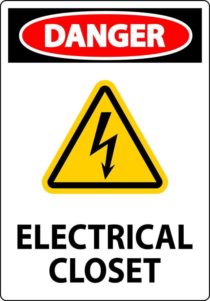 Danger Sign, Electrical Closet Sign vector
