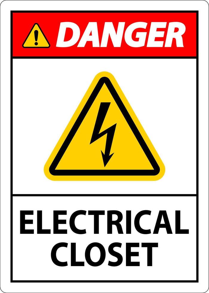 Danger Sign, Electrical Closet Sign vector