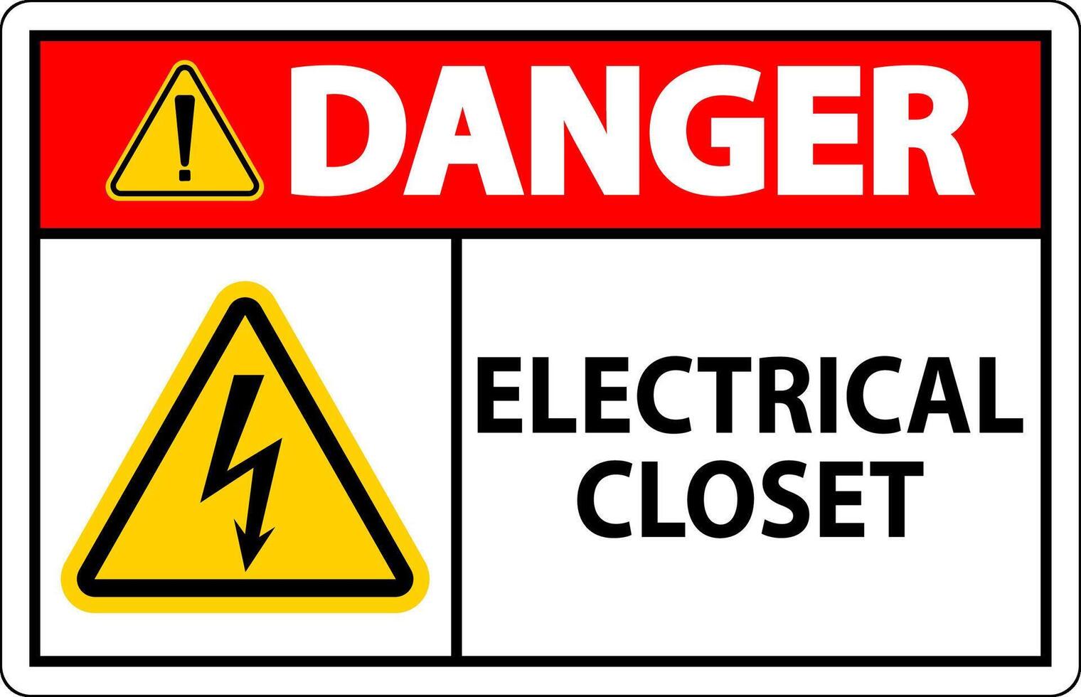 Danger Sign, Electrical Closet Sign vector