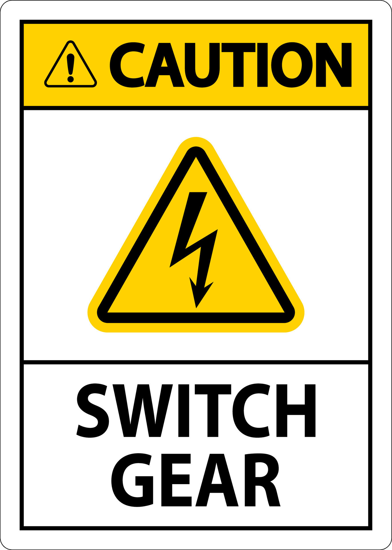 Caution Sign, Switch Gear Sign 26698326 Vector Art at Vecteezy