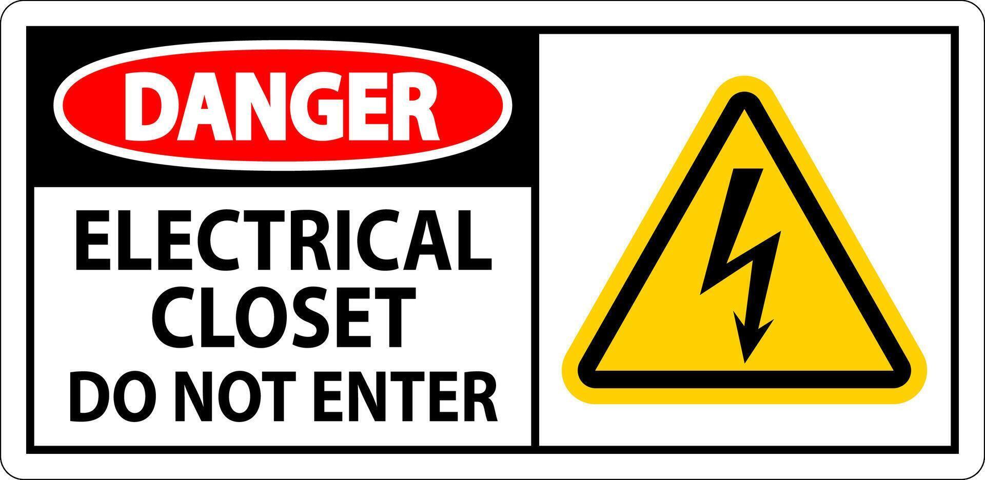 Danger Sign Electrical Closet - Do Not Enter vector