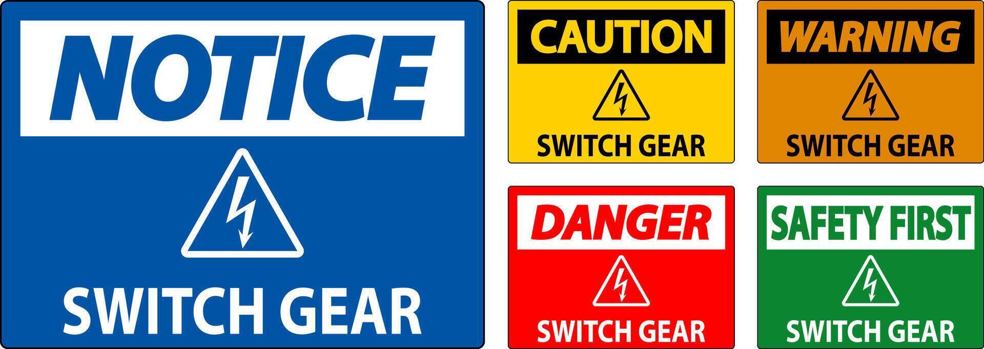 Caution Sign, Switch Gear Sign vector