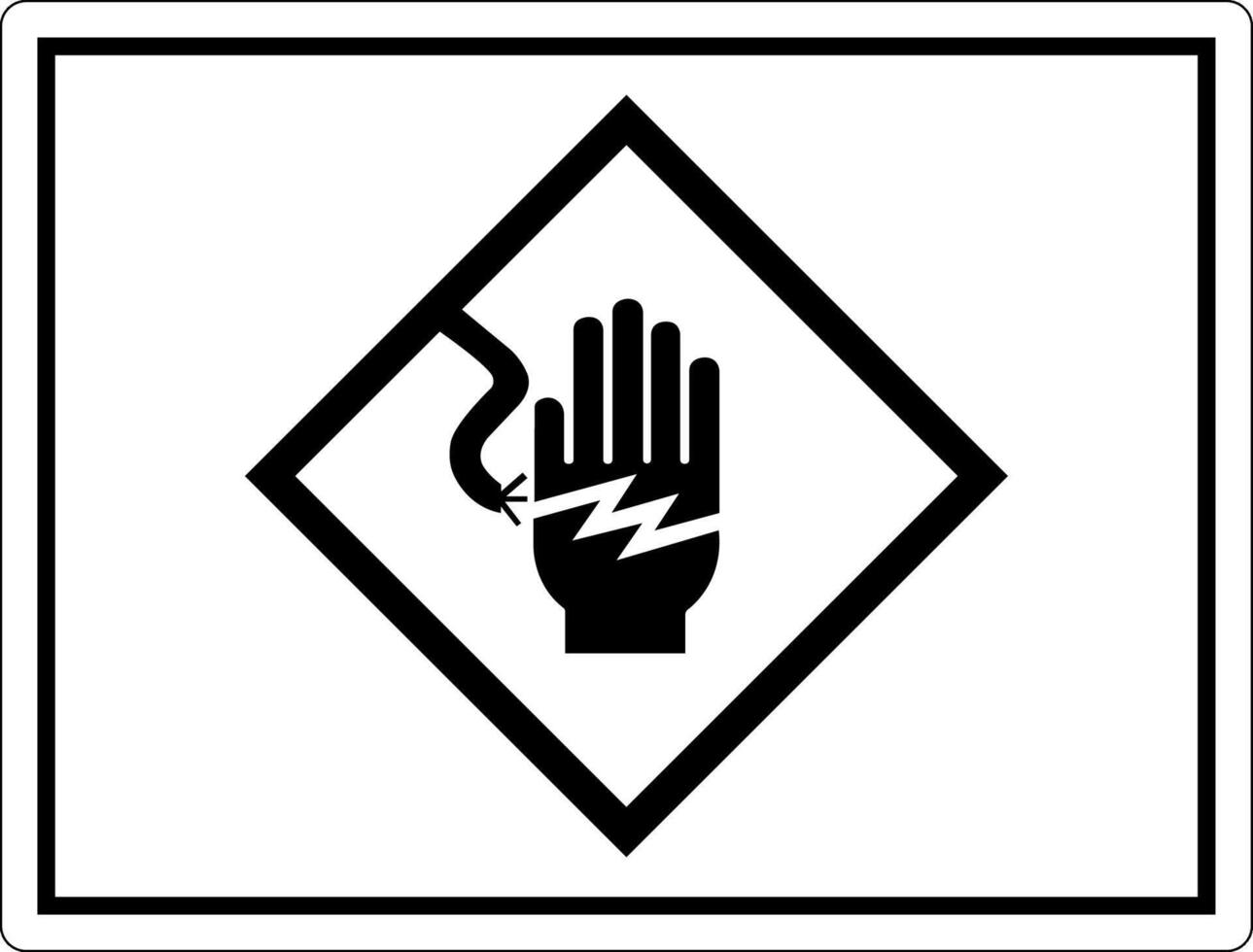 High Voltage Warning Sign Electrical Symbol Hand Shock vector