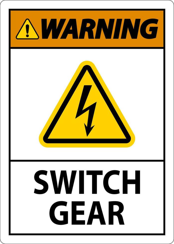 Warning Sign, Switch Gear Sign vector