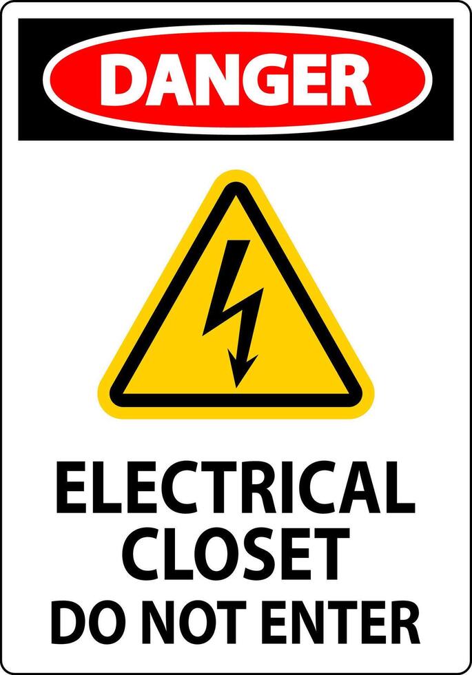 Danger Sign Electrical Closet - Do Not Enter vector