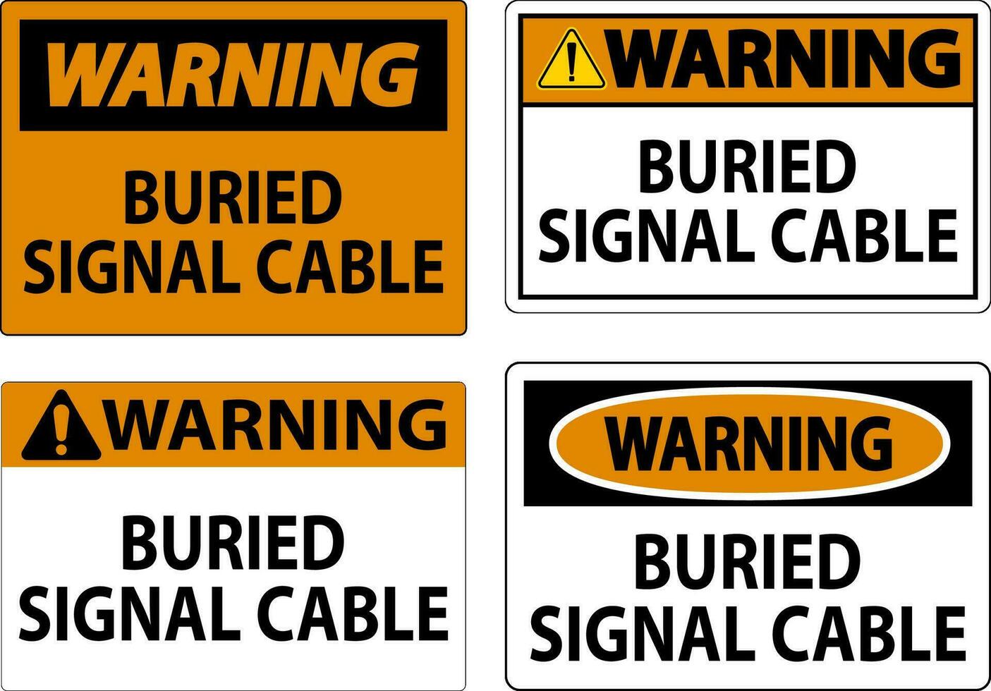 Warning Sign, Buried Signal Cable Sign vector