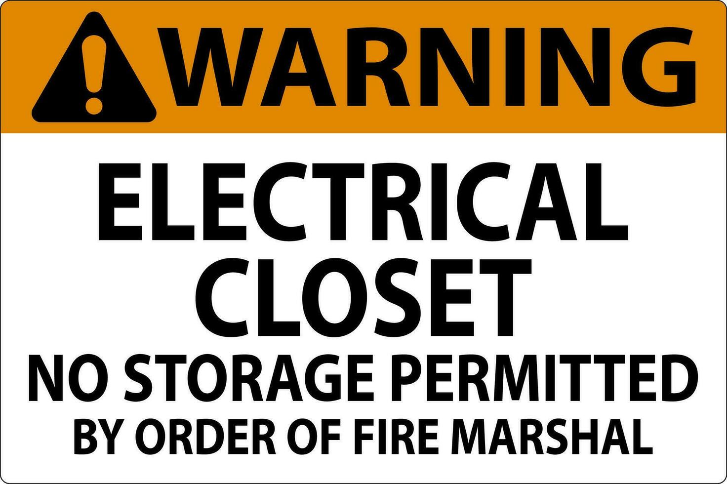 advertencia firmar eléctrico armario - No almacenamiento permitido por orden de fuego mariscal vector