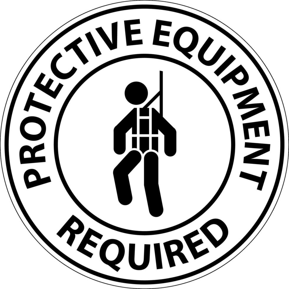 Floor Sign, Protective Equipment Required vector