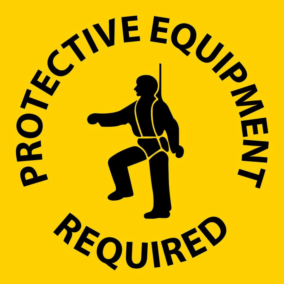 Floor Sign, Protective Equipment Required vector