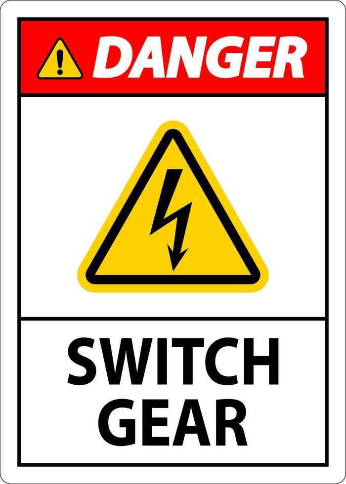 Danger Sign, Switch Gear Sign vector